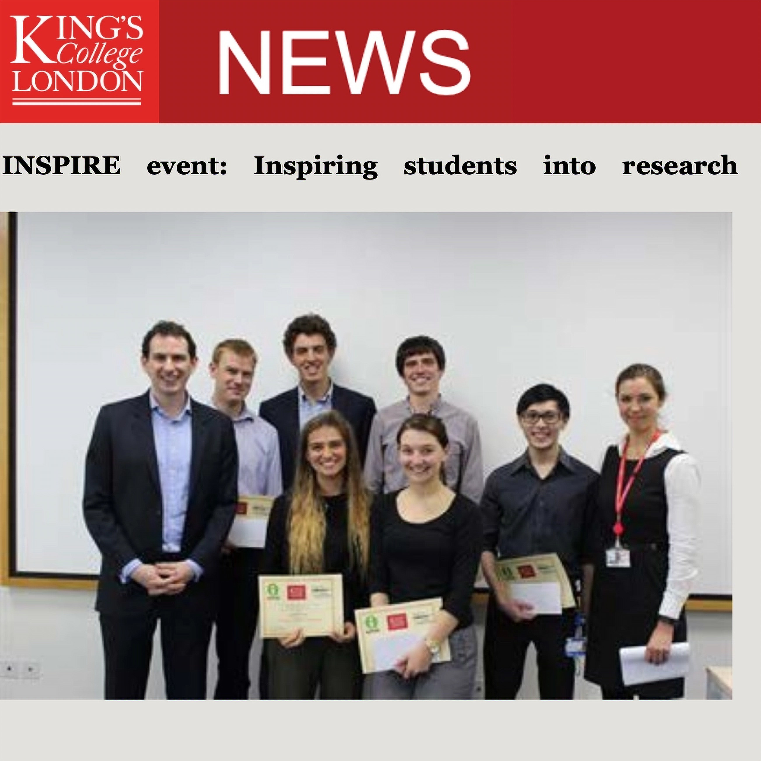King's College London News — INSPIRE event